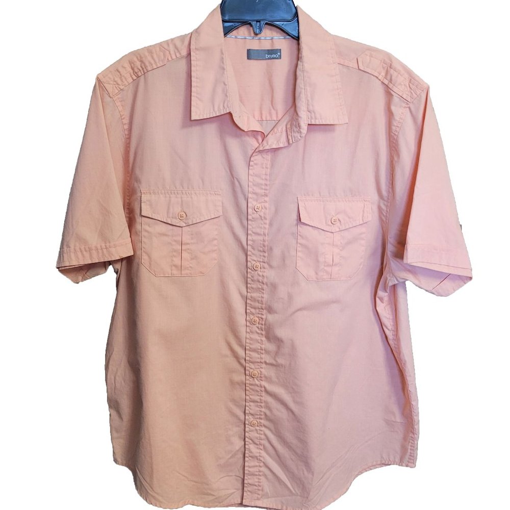 Men's Bruno Coral Dress Dress Shirt Size XL